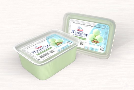 Мороженое пломбир "ПЛОМБИР НА СЛИВКАХ" с ароматом фисташки