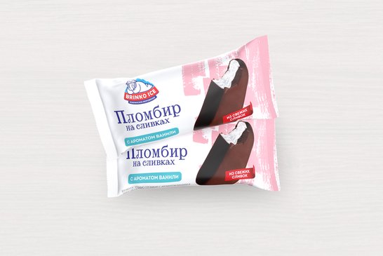Мороженое эскимо пломбир “Пломбир на сливках” 12% с ароматом ванили в какаосодержащей глазури