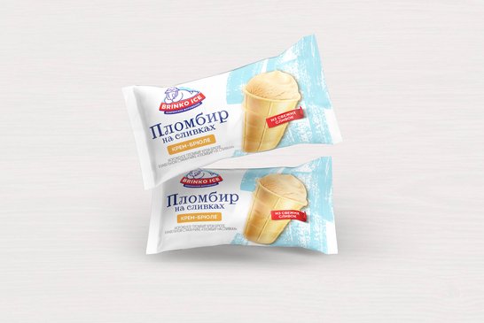 Мороженое пломбир “Пломбир на сливках”  крем-брюле в вафельном стаканчике